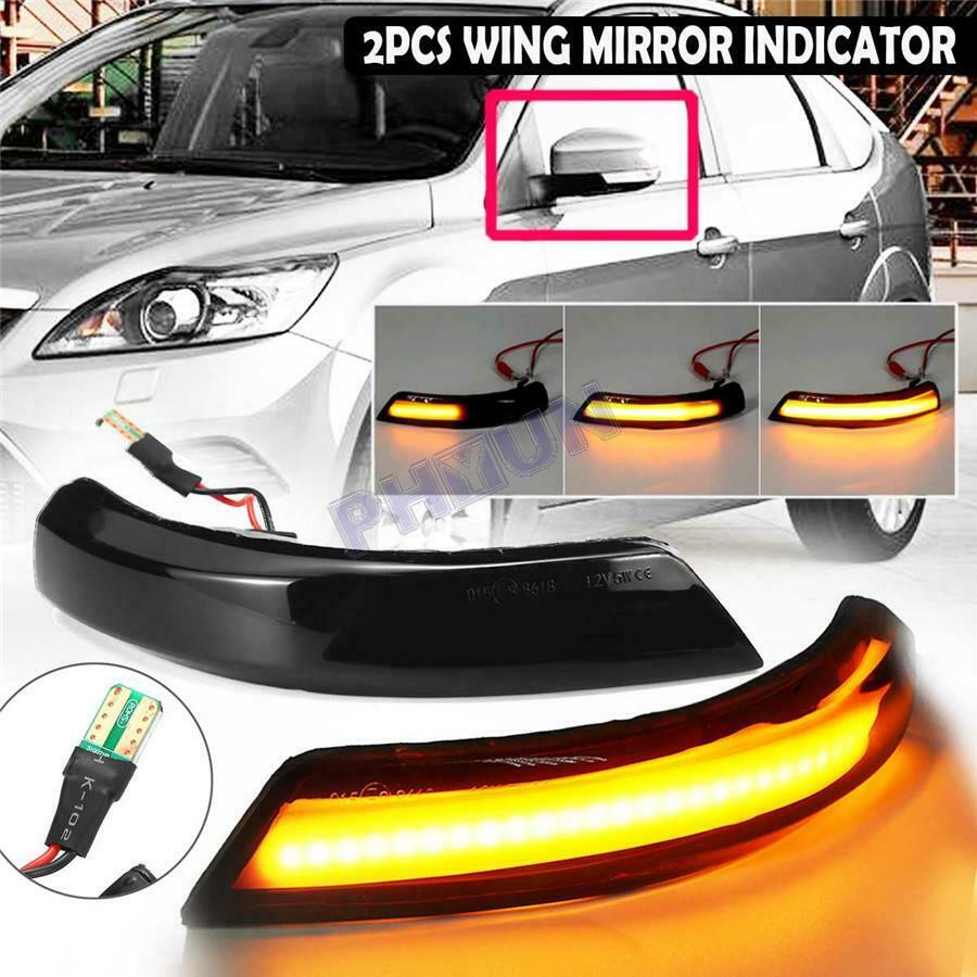 For Ford EcoSport Kuga / Escape 2013-18 LED Mirror Dynamic Turn Signal Light 2x