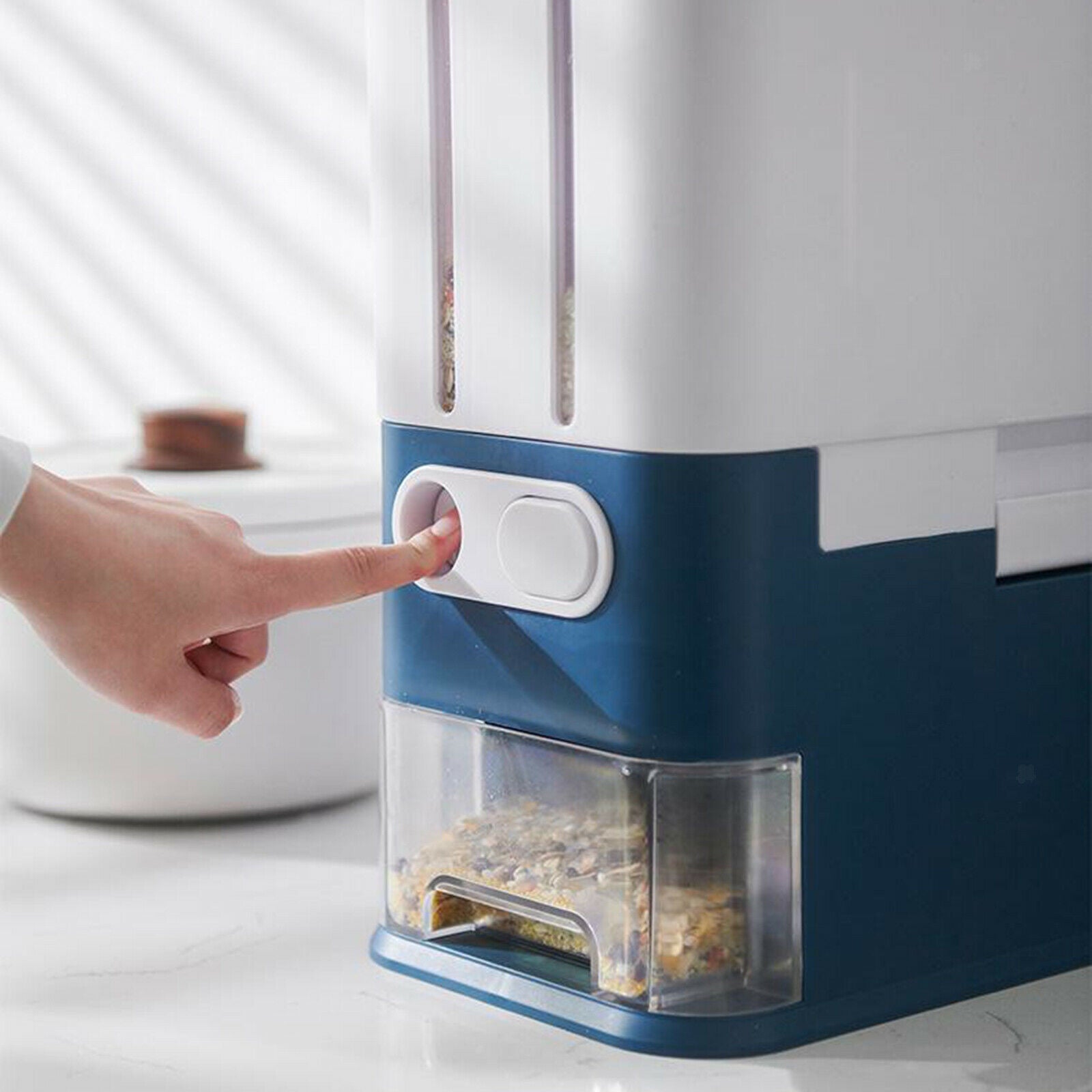Large Rice Dispenser Rice Storage Box Food Container Kitchen Organizer, 10L