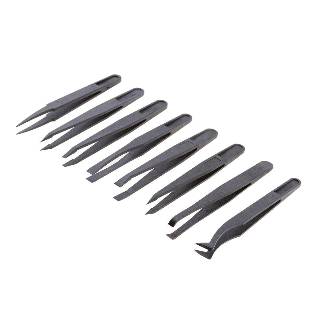 8 PCS Tweezer Set, Anti-Static Tweezers Non-magnetic  for Fix Cell Phone PC