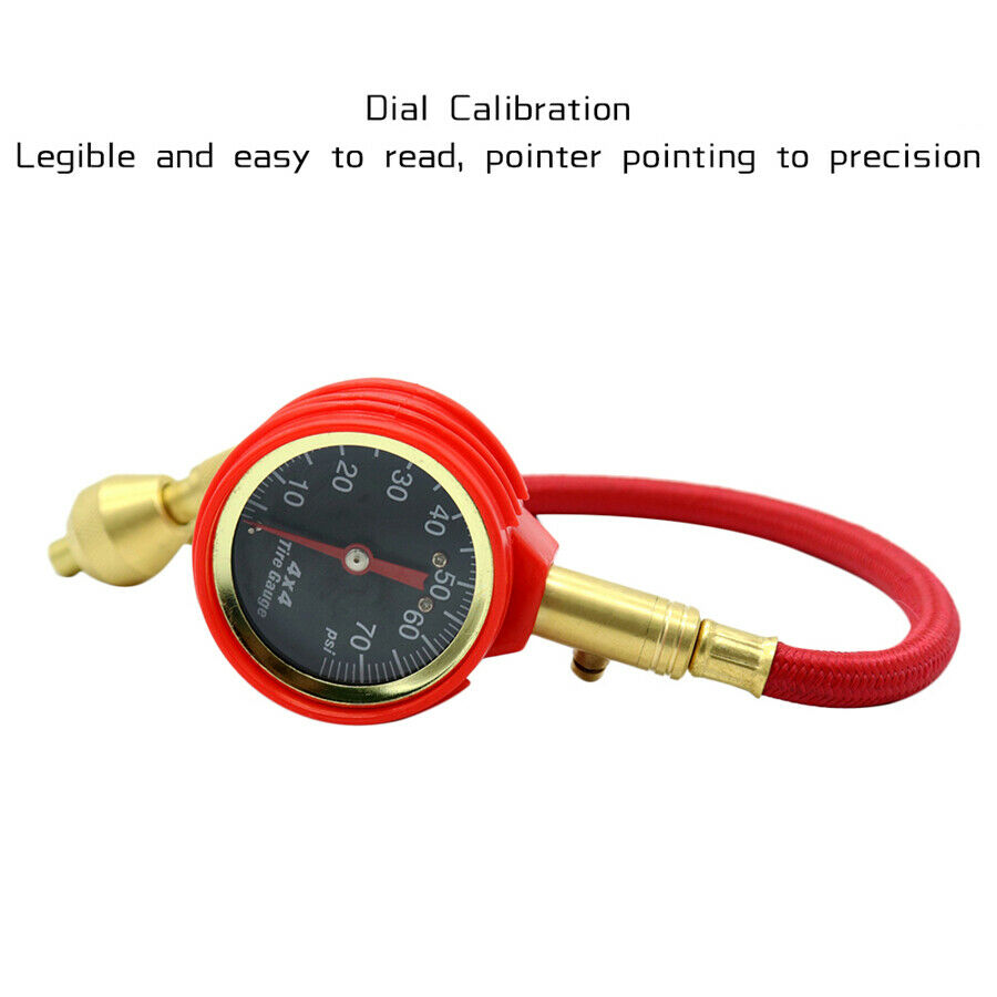Pointer Air Pressure Gauge Tire Meter Tester 0-75 PSI Universal For Car Bike