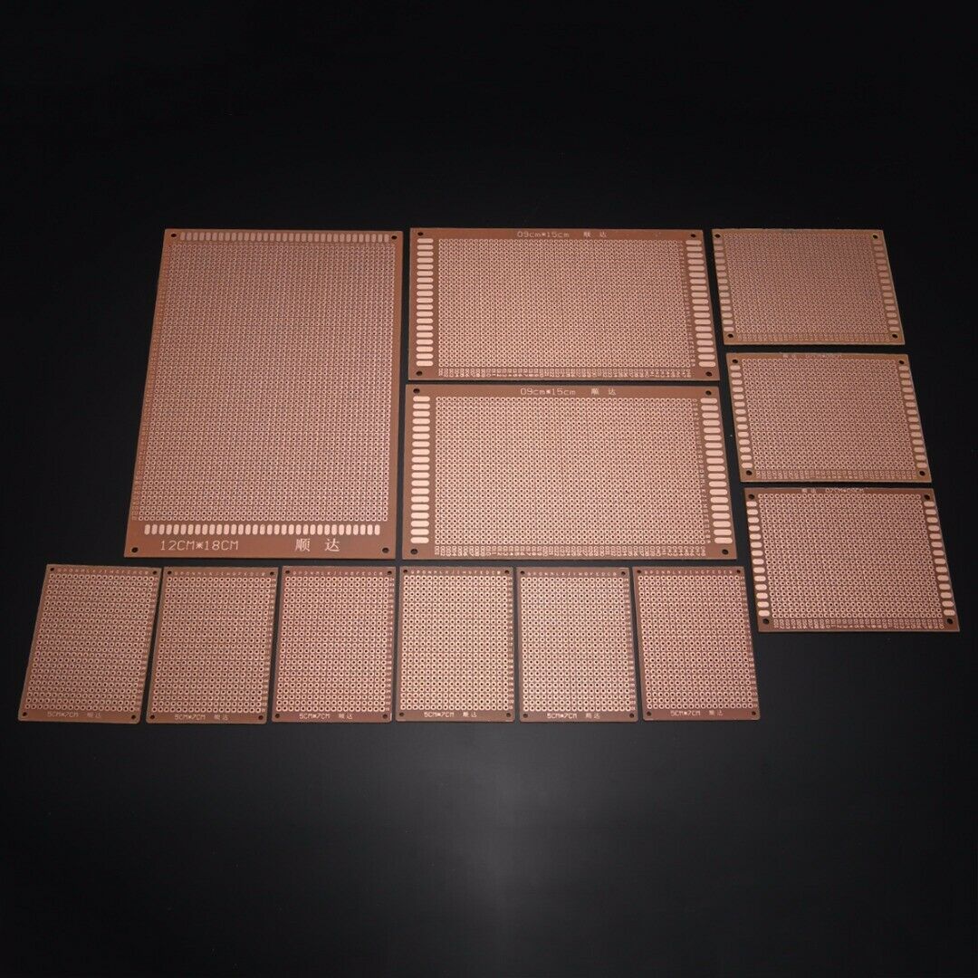 12pcs PCB Stripboard Strip Printed Circuit Board Prototype Track Breadboard