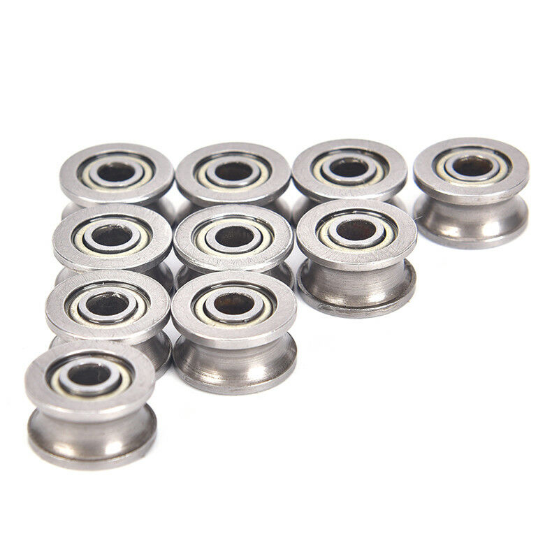 10pc U624ZZ U groove ball bearing guide pulley for rail track linear 4*1 .l8