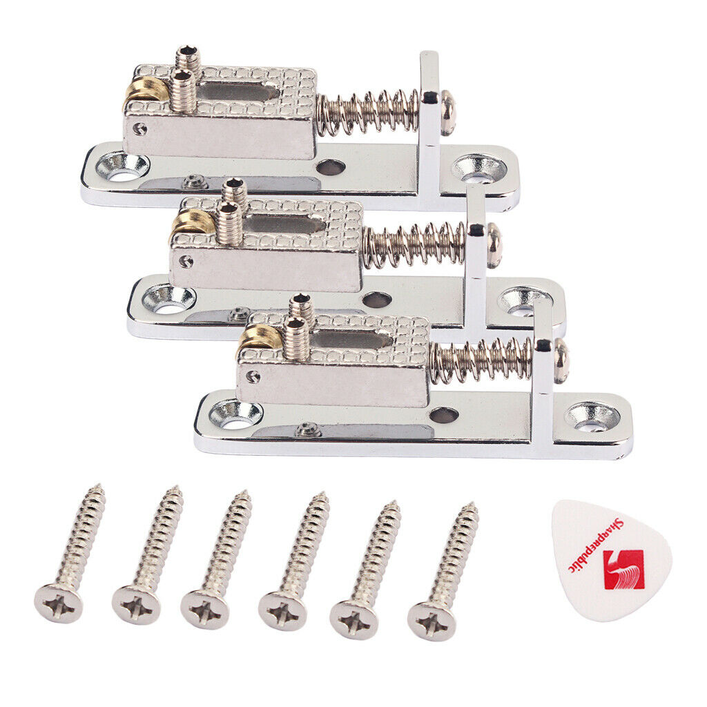 3Pcs Electric Guitar Accessory Chrome Saddles w/ Screw for   Guitar