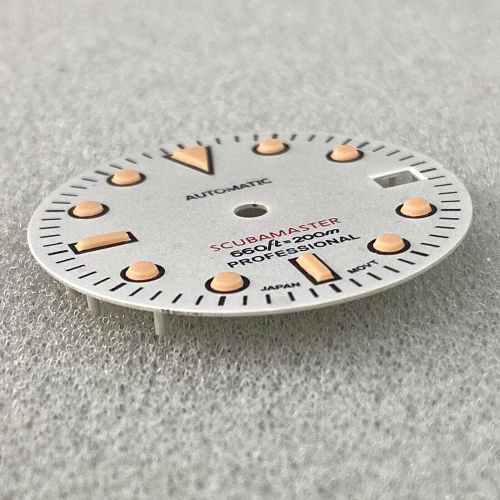 For NH35 SKX007 Watch Movement White Watch Dial Green Luminous Modified Dial