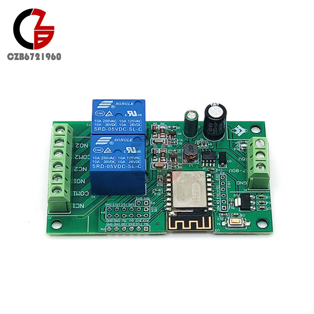 ESP8266 ESP-12F Dual Channel Wifi Relay Input Development Doard 5V Power Supply