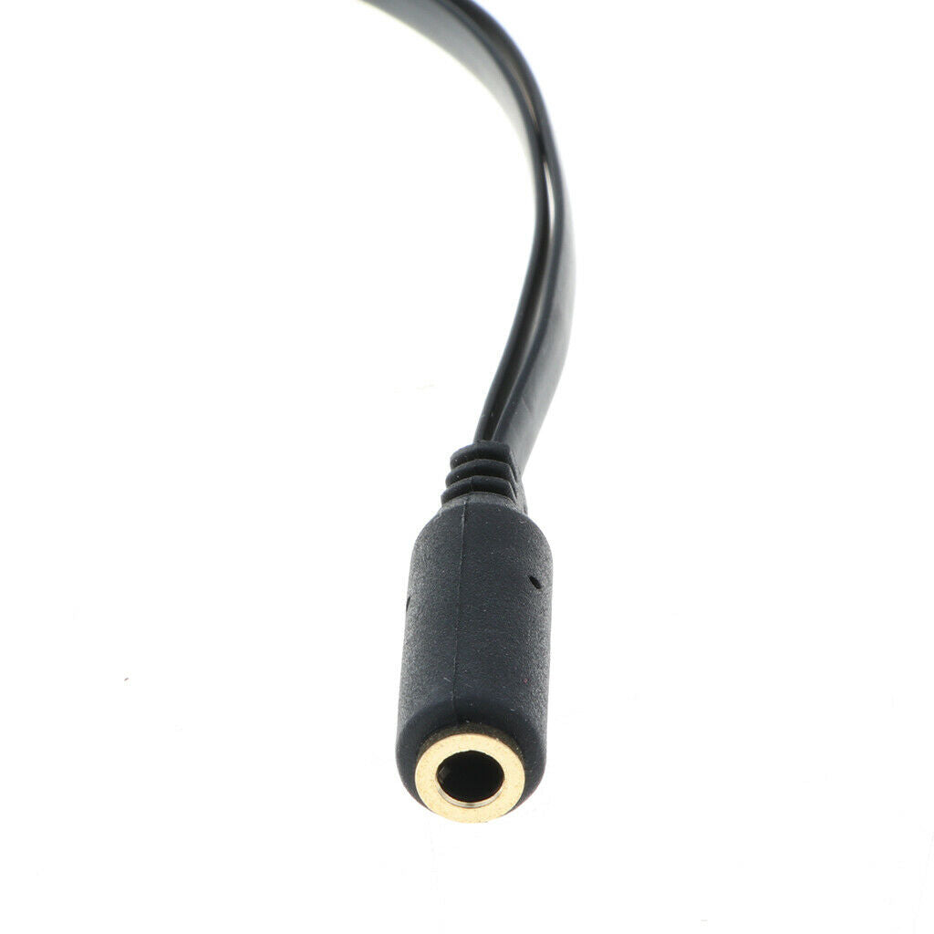 Audio Headphone Mic Splitter Cable 3.5mm Female to Dual Male For PC