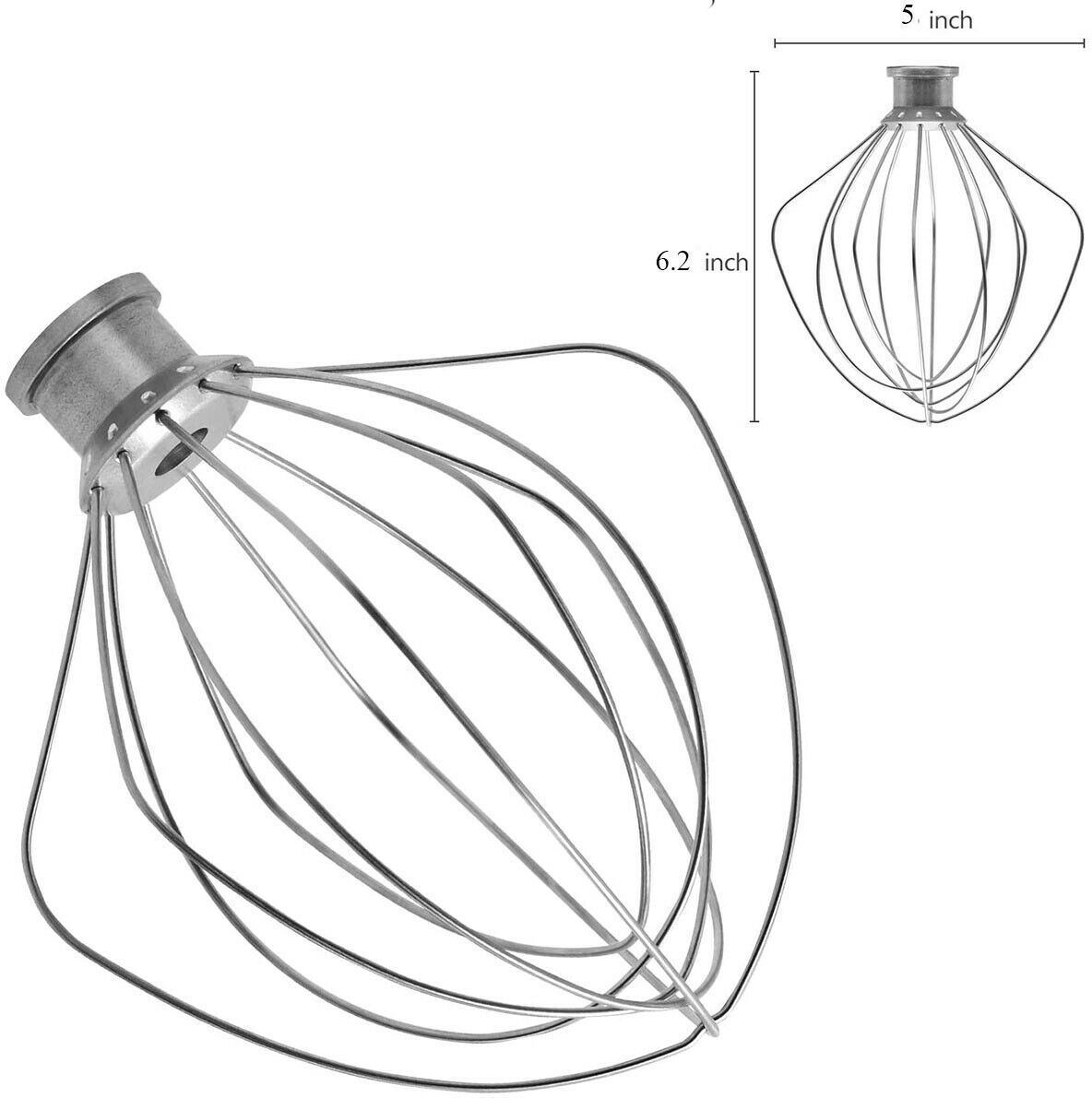 6 Wire Whip 4.5 QT for KitchenAid K45WW WP9704329 KSM150 KSM160 K45 KSM90 KSM100