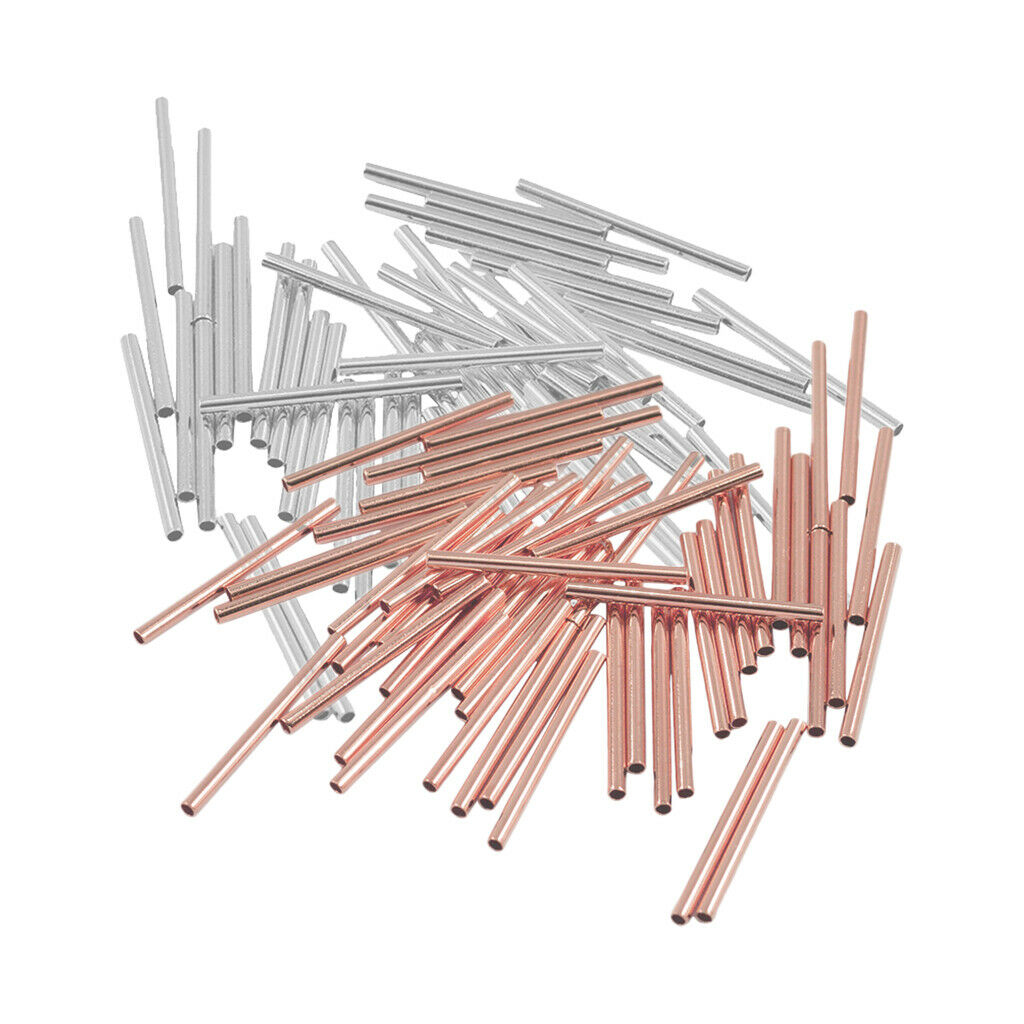 100 Lot Smooth Metal Long Tube Spacer Beads