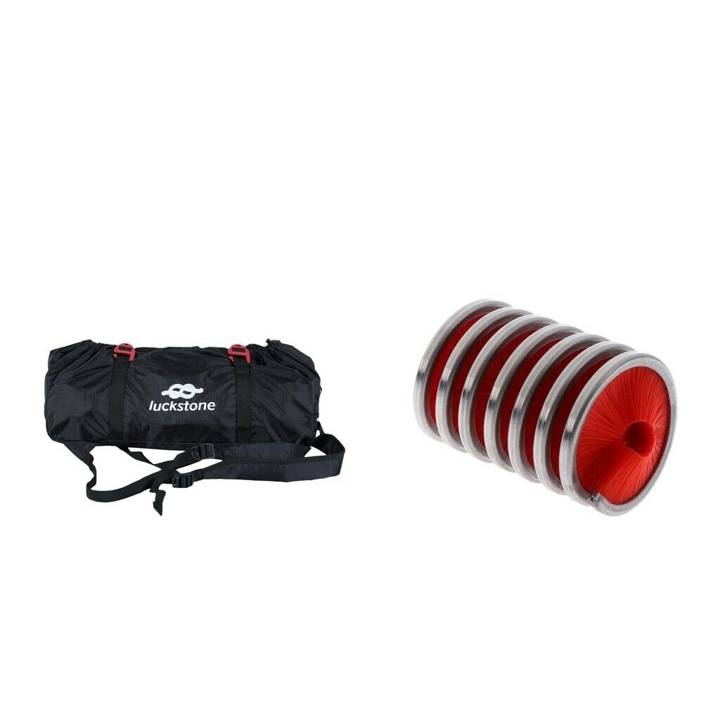 Rope Cleaning Brush Red + Folding Rock Climbing Arborist Rope Cord Bag Black