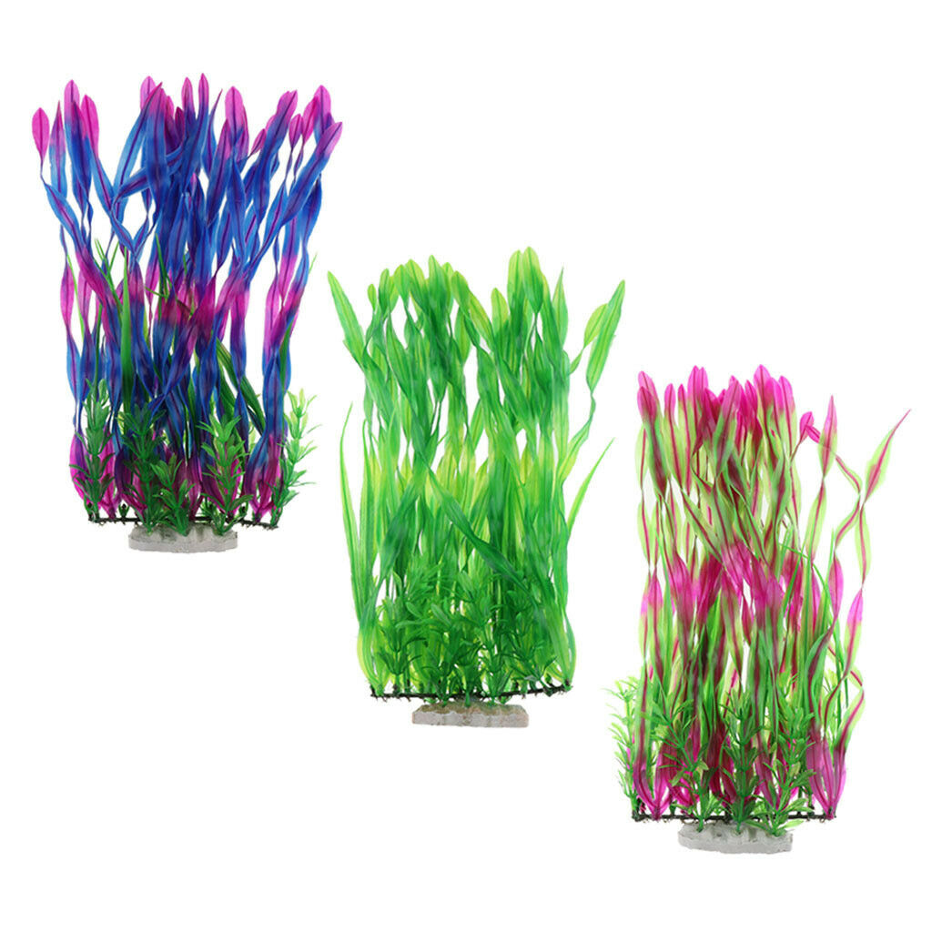 Pack of 2 Artificial Aquarium Fish Tank Plants for Home Office Aquarium