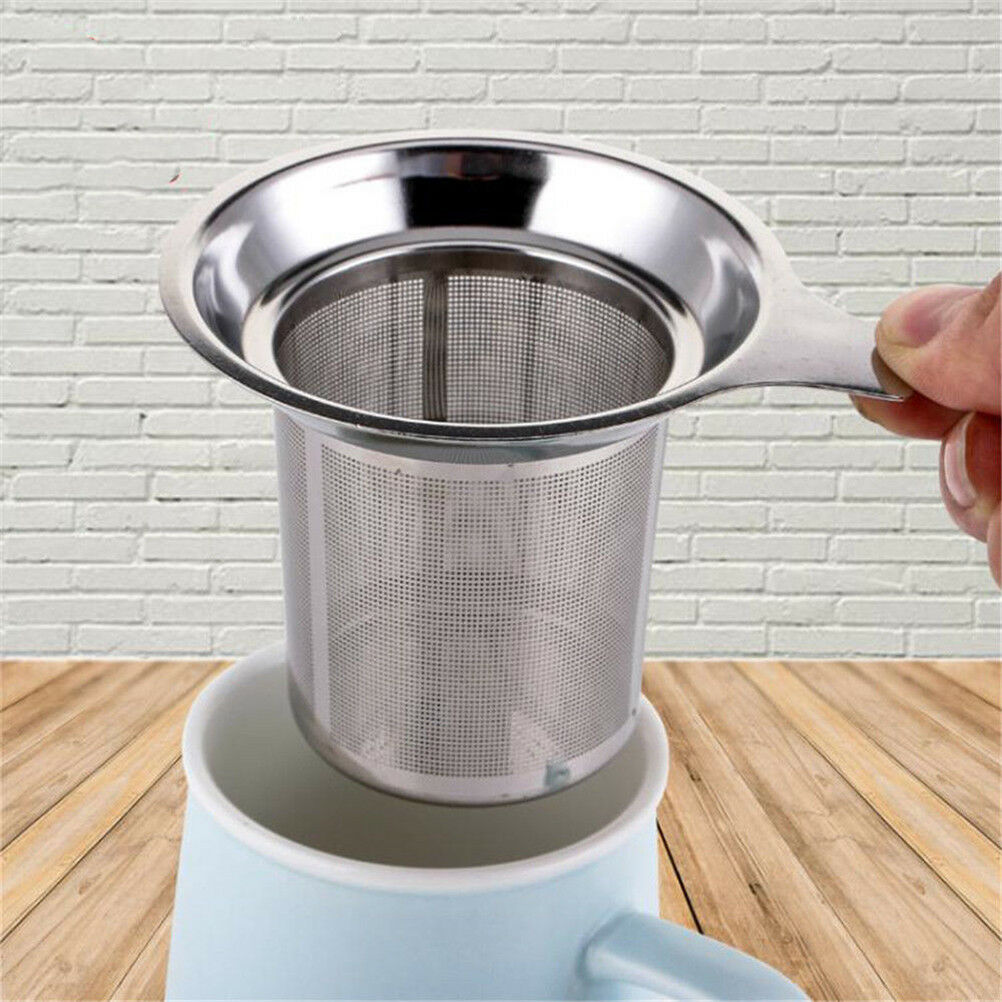 Stainless Steel Filter Loose Leaf Tea Herb Infuser Basket Strainer for Cups ADD