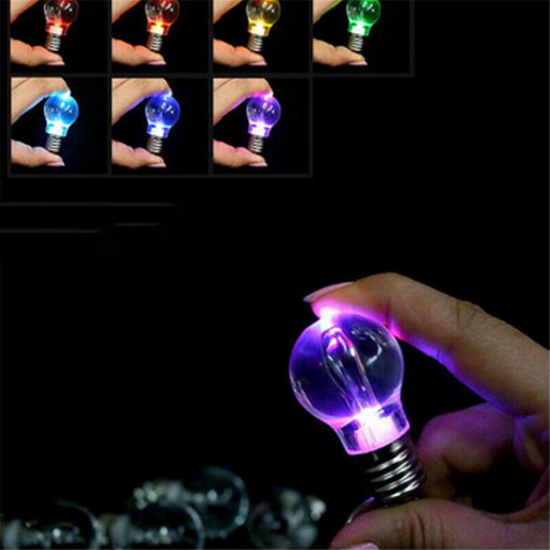 Light bulb key chain LED Light Keychain Fashion Luminated Keyring Souveni.l8