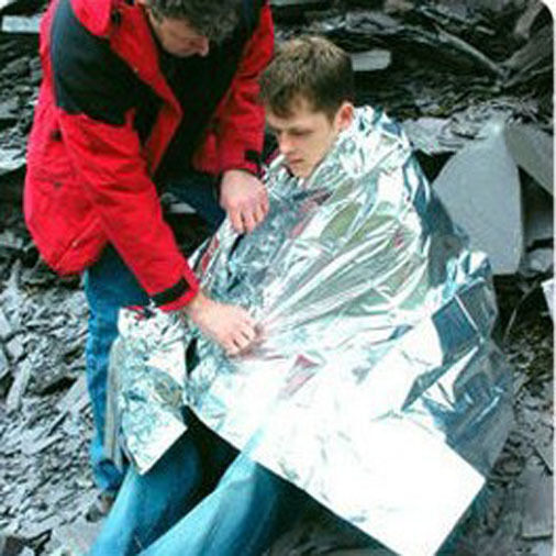 Camping Hiking Emergency Sleeping Blanket+Outdoor Survival Kit Tools Wire Saw