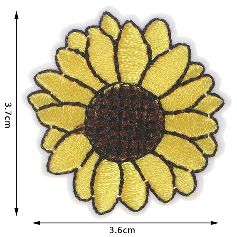 10Pcs Yellow Sunflower Patches Iron on Patch Embroidered Applique Sewing CraDEAU
