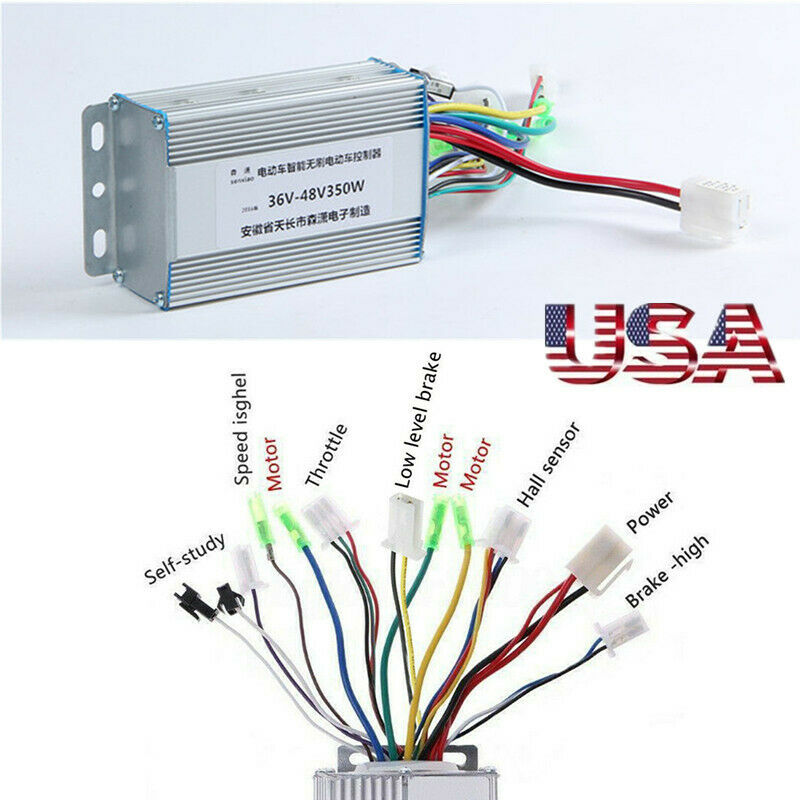 DC 36V/48V 350W Steel+Aluminium Scooter Brushless Motor Electric Bike Controller