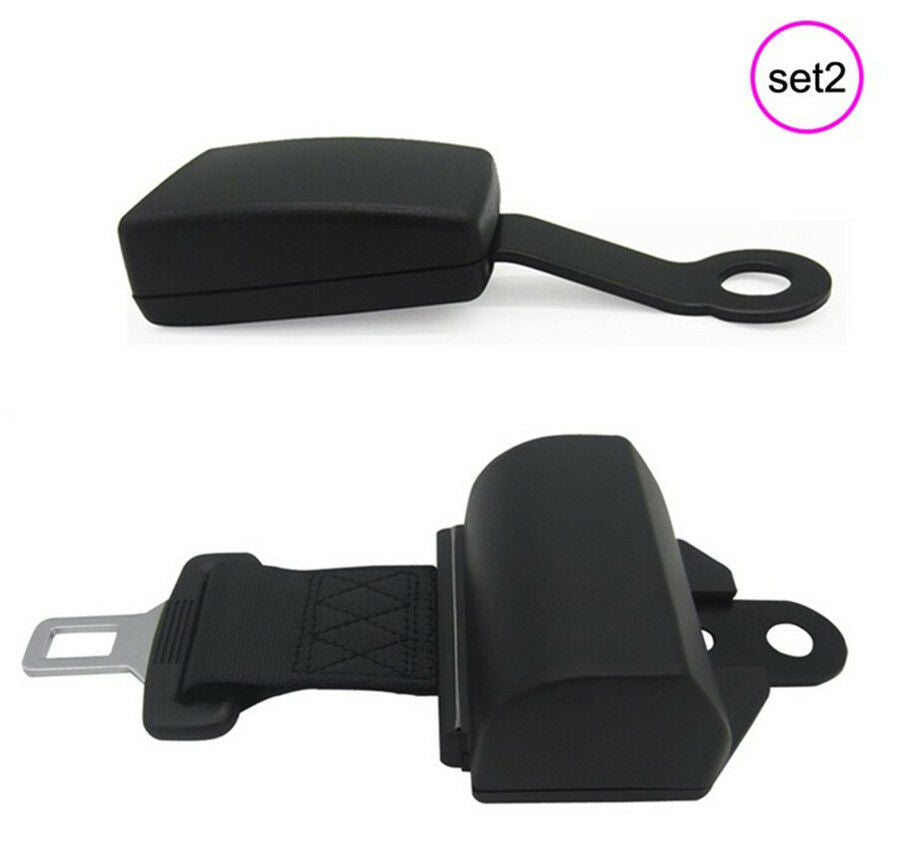 2-Point Retractable Car Seat Belt Lap Extension Safety Strap Buckle Retractor