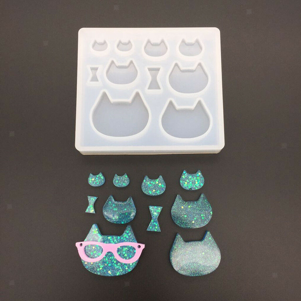 Silicone Cat Shape Jewelry Making Mould Mold Tools for DIY Necklace Earrings