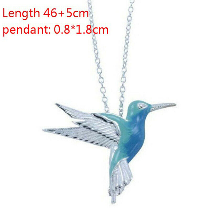 2021 Unique Style Fashion Blue Hummingbird Bird Pendant Choker Necklace J.l8