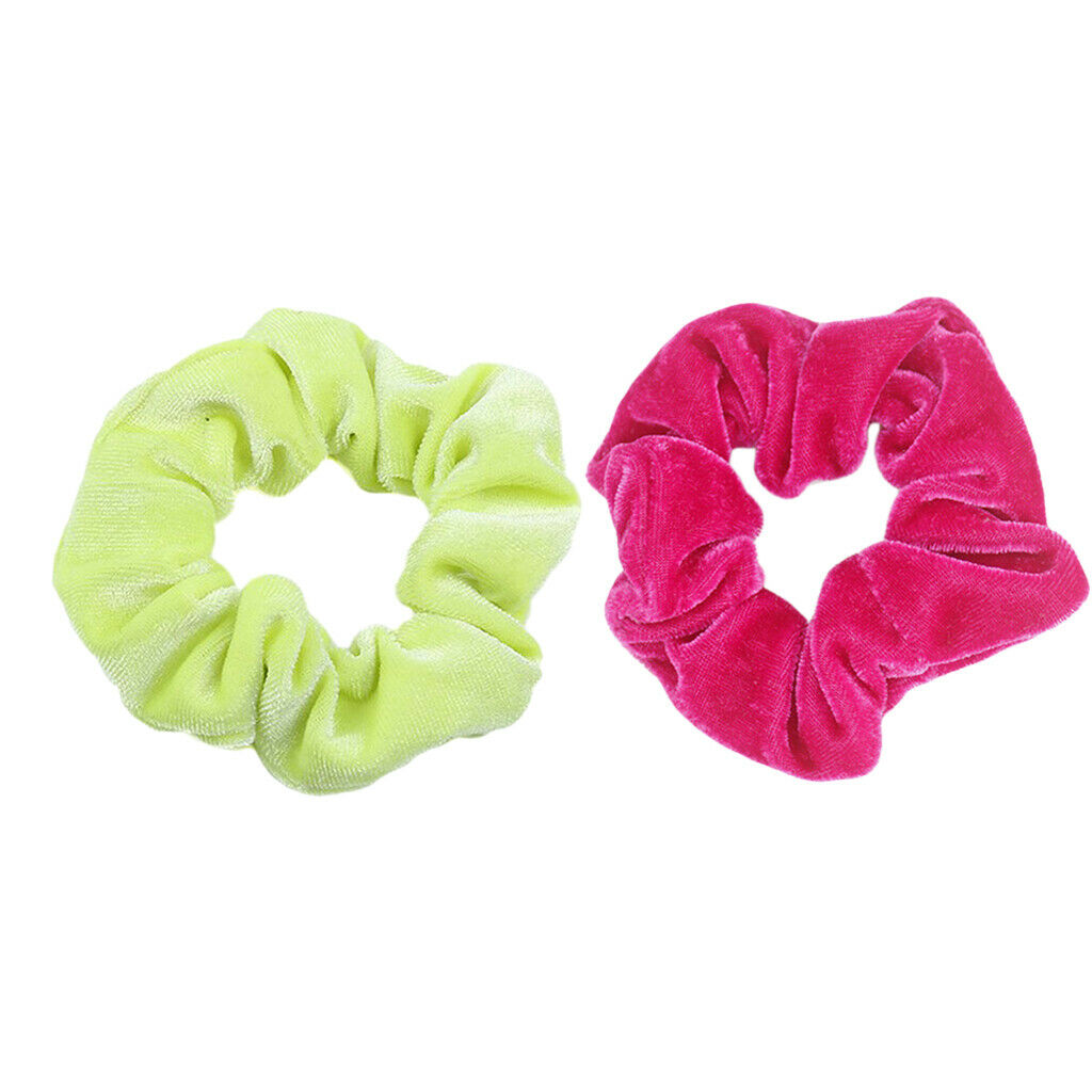 2x Velvet Scrunchies Assorted Rubber Hair Band Hair Ring Hair Accessories