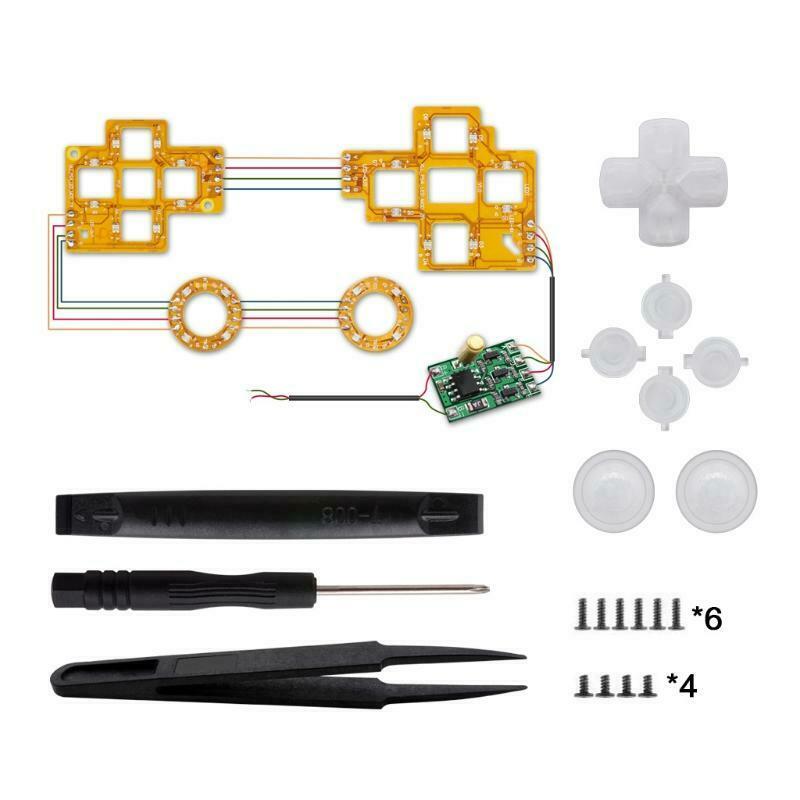 6-Colors Luminated D-Pad Thumbsticks Face Buttons LED Kit for PS5 Controller