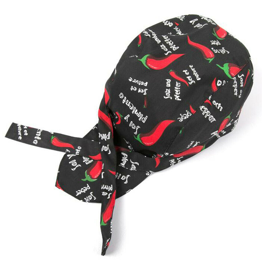 2PCS Chef Tie Back   Chef Headwrap Hat Bandana Hat for Coffee Shop