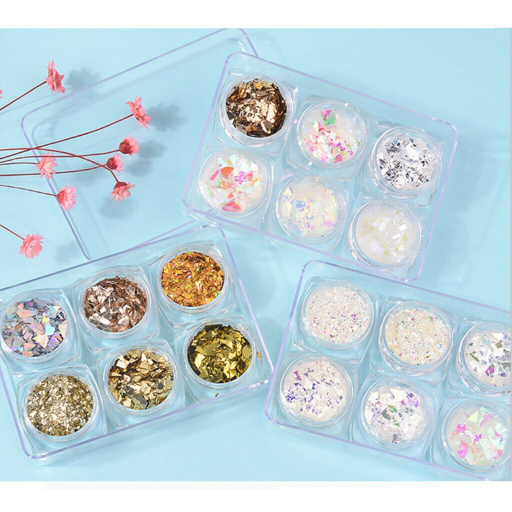 Candy Paper Flakes Nail Sequins Bling Glitter Set, Pack of 18 Boxes