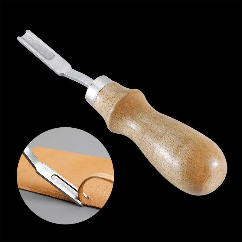 Wood Handle French Style Leather Edge Beveler Leather Cut Skiving Trimm T.l8