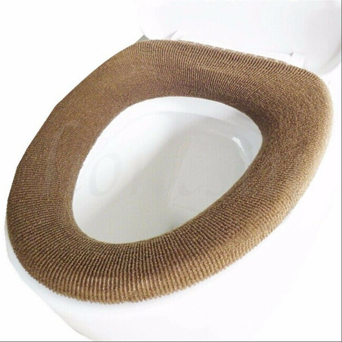 Toilet Seat Cover Bathroom Cloth Soft Case Lid Mat Pad Warmer Cover Washable