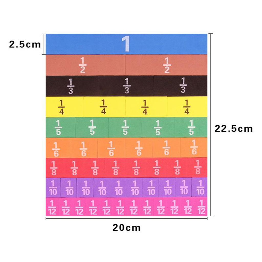 Math Skills Manipulative Kids Child Toddlers Fraction Learning Set School