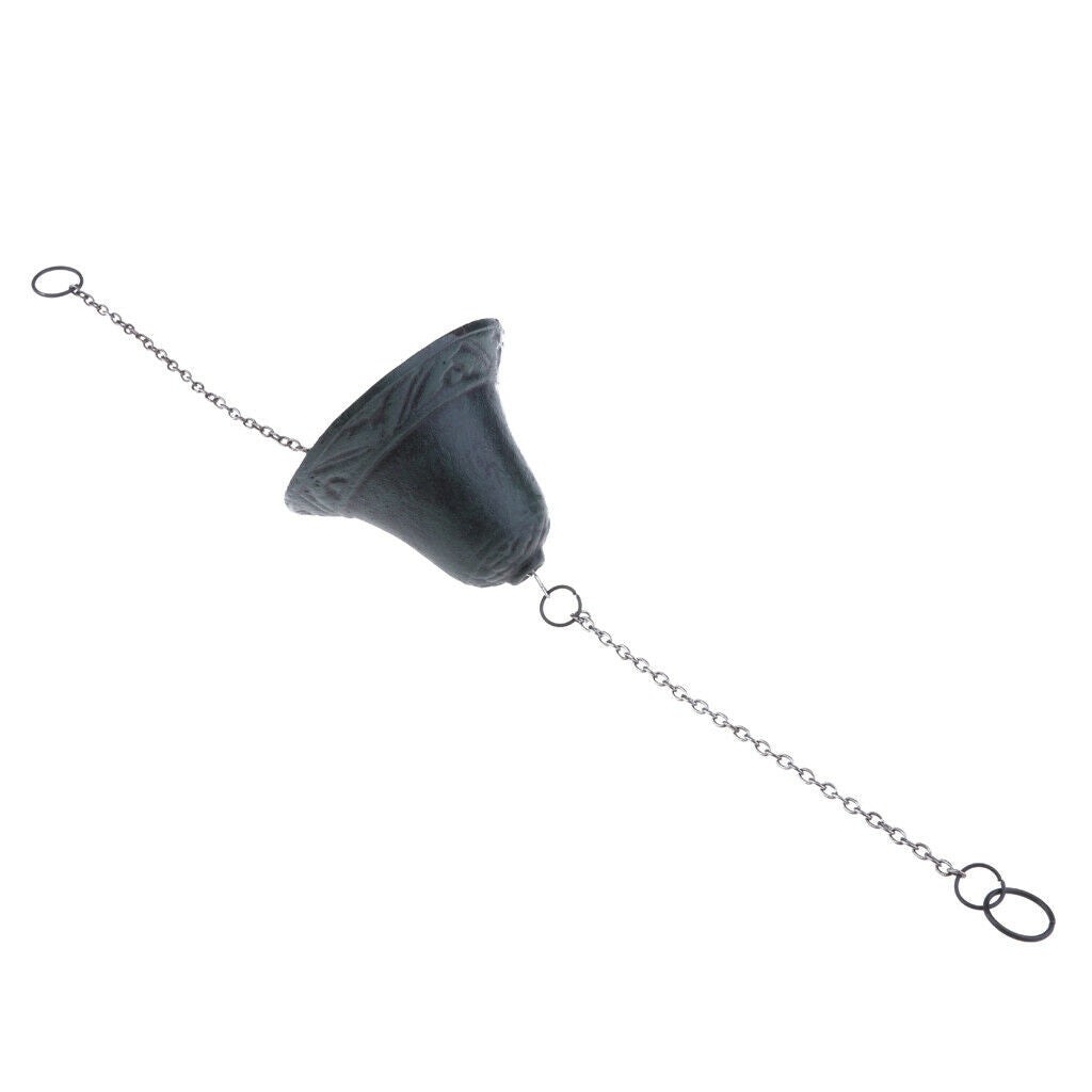 Cast Iron Bell With Hanging Chain Wind Chime Outdoor Garden Hanging Decor