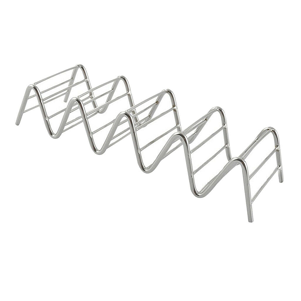 2x Taco Holder Stainless Steel -Taco Rack/Shells/Tray Serving Tray 4~5 Slots