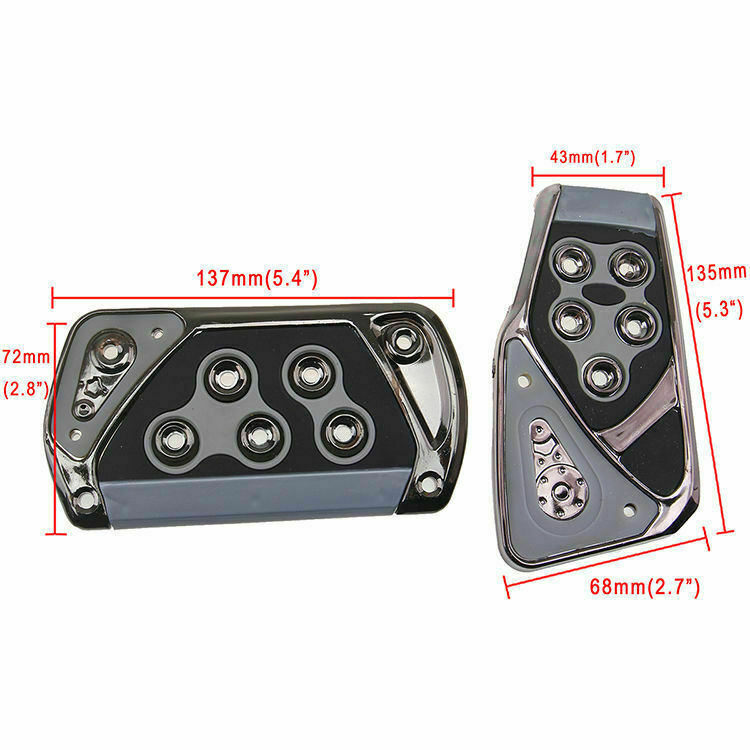 Sports Accelerator Car Brake Pad Pedals Covers Universal Fit Automatic AT Grey