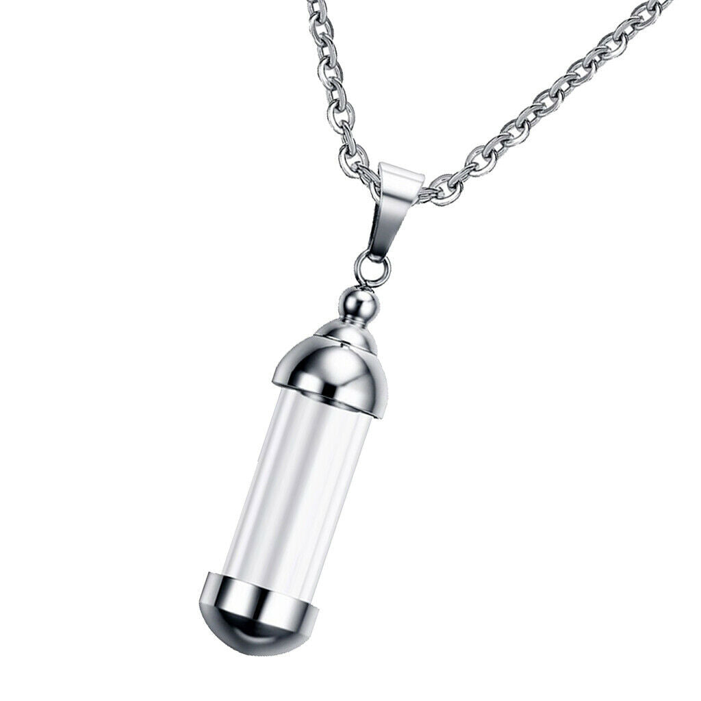 4x Cremation Urn Necklace Opening Container Vial Tube Pendant Necklace