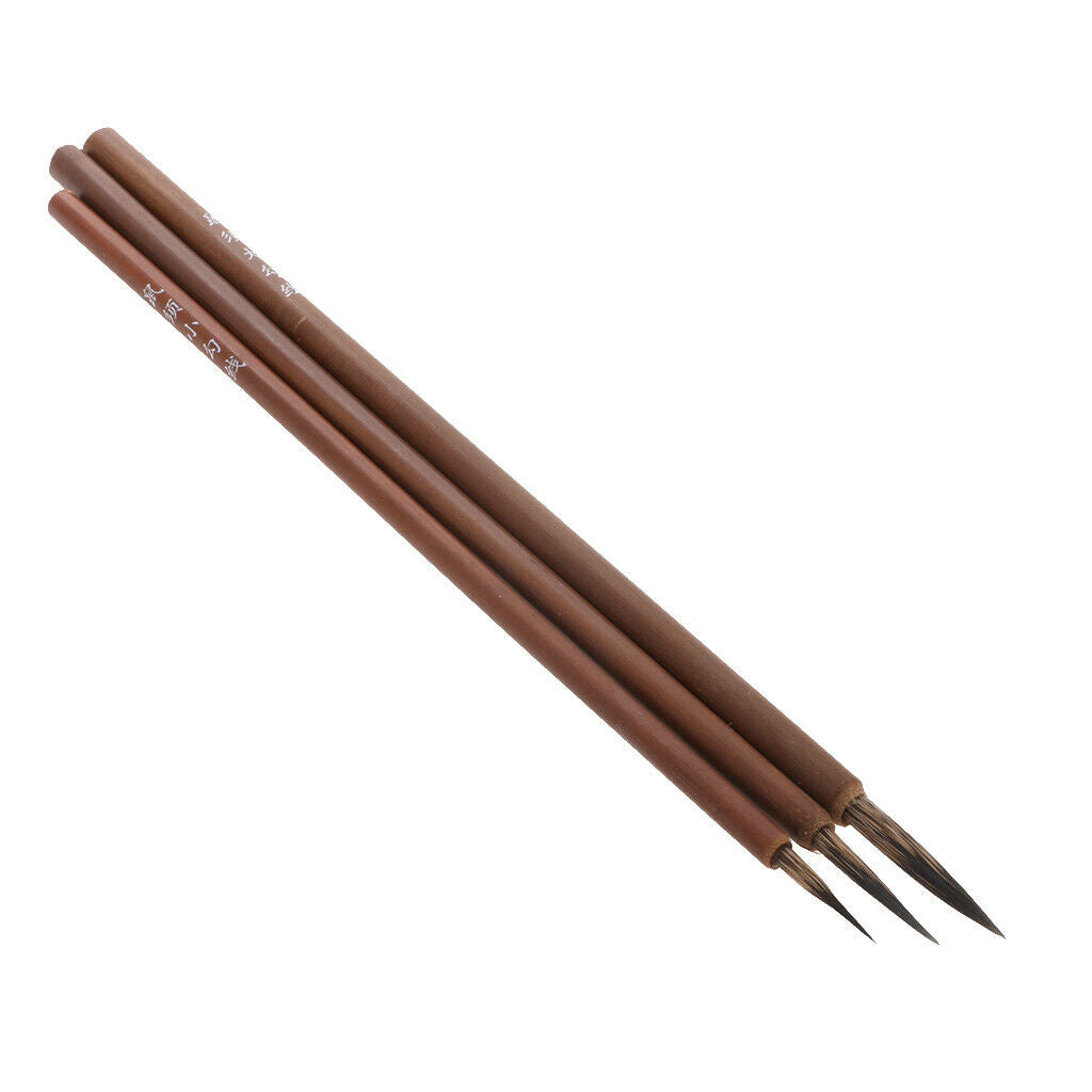 3Pcs Rat Whisker Brushes Watercolor Paint Brushes Writing Brushes For Fine