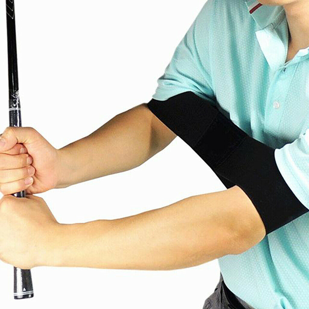 Golf Swing Trainer Practicing Guide Gesture Aid Correct Elastic Arm Band Belt