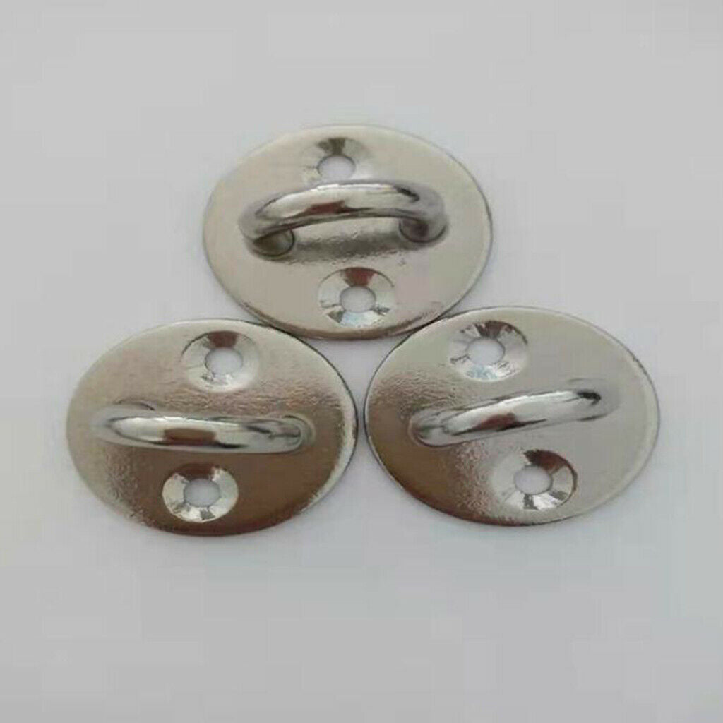 304 Stainless Steel Round Pad Eye Plate Shade Sail Sailboat Hardware 8mm