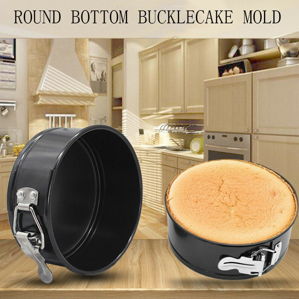 4 inch Non-Stick Round Cake Tin Tray Baking Pan Spring Loaded Tray Metal Buckle