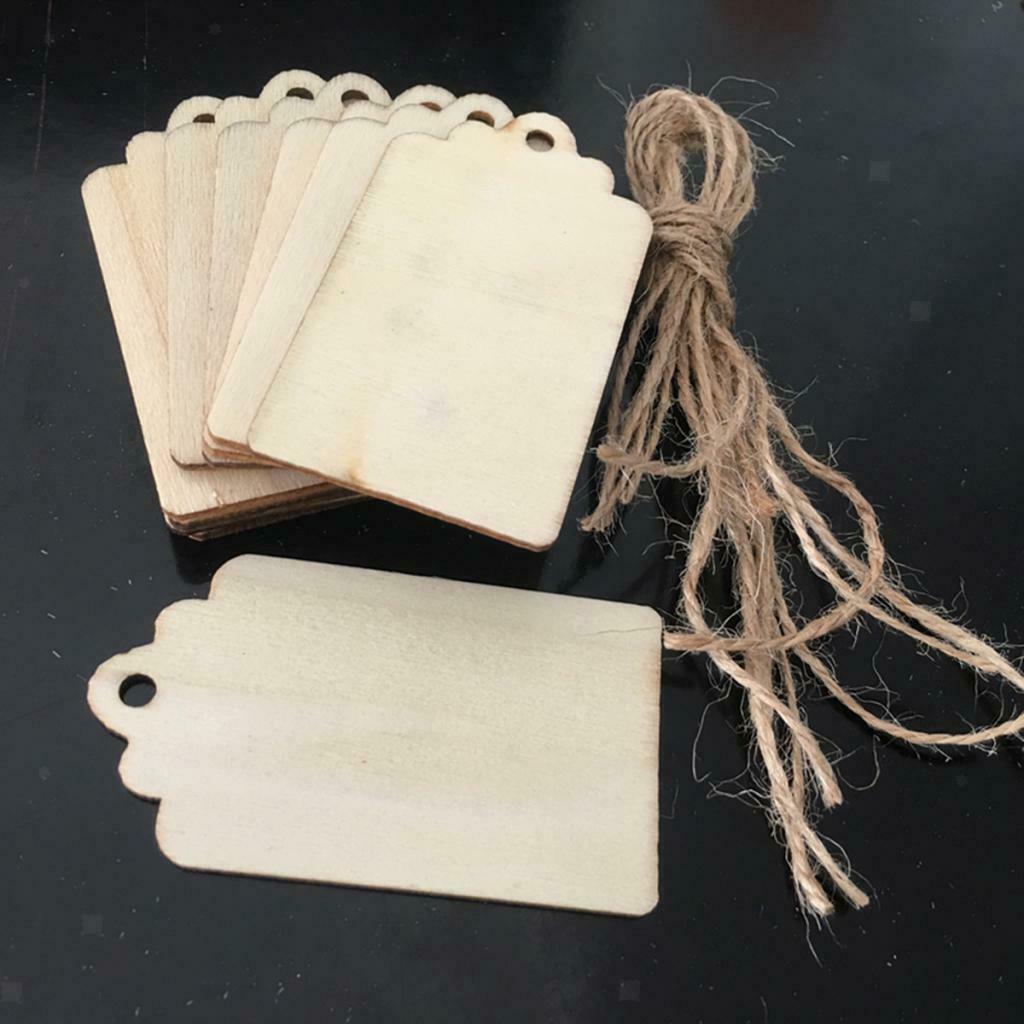 10x Unfinished Wood Decor Window Tags Board Decor Wooden Crafts Ornaments