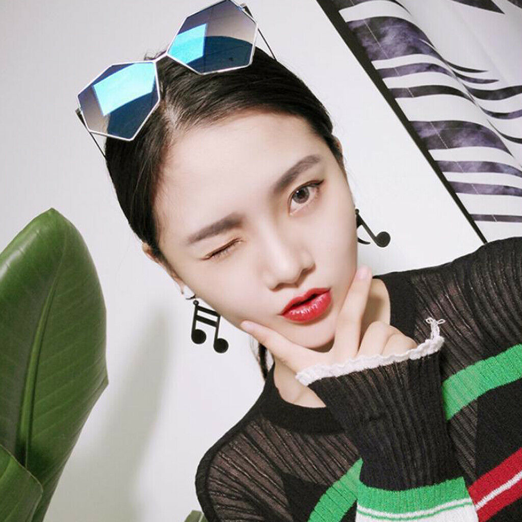 Black Musical Note Asymmetric Acrylic Drop Earrings Women Girls  Fashion Jewelry