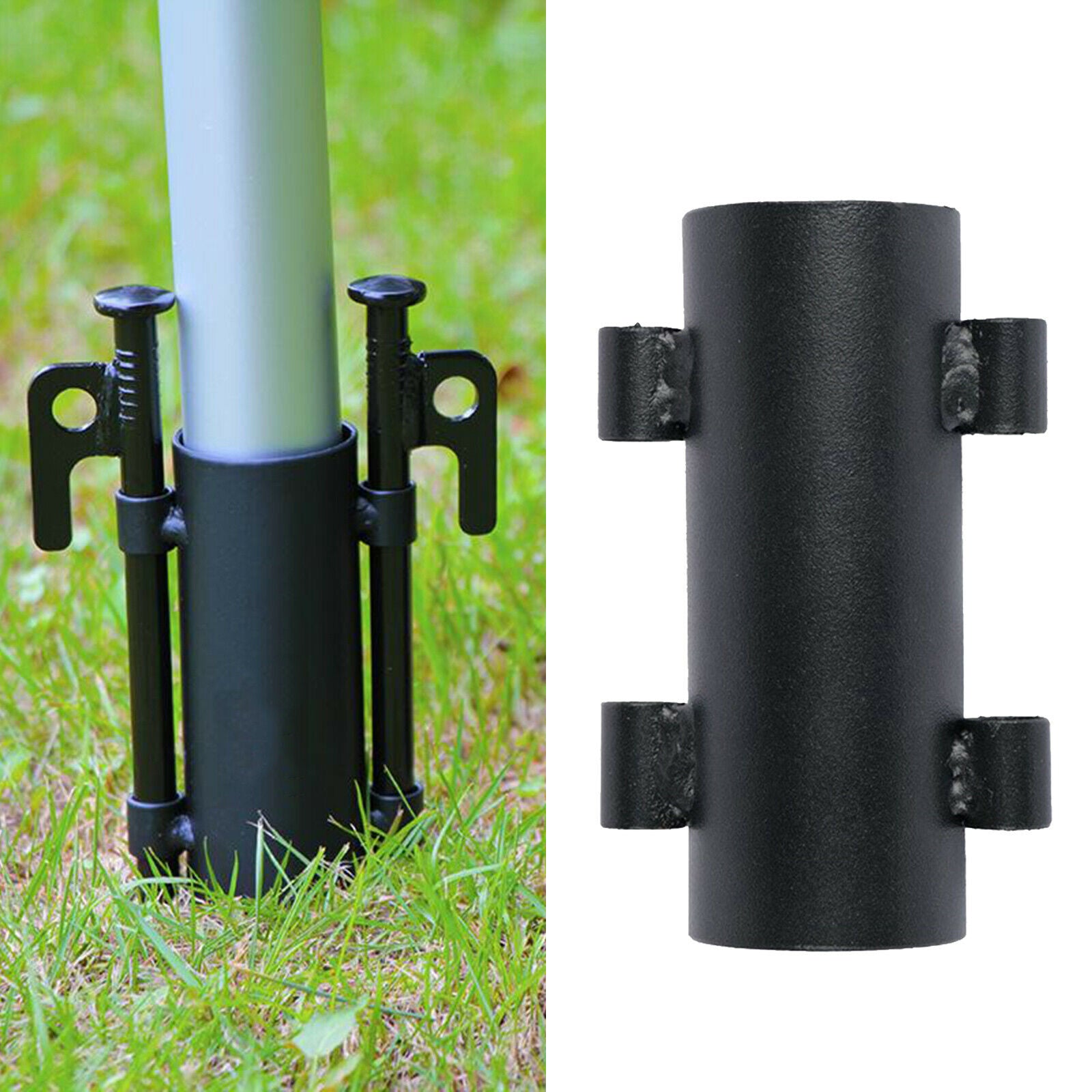 4X Outdoor Canopy Rod Holder Awning Tent Pegs Stand Fits for Below 1.3'' Rods