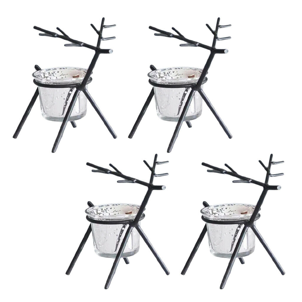 4 X Iron Candle  Table Wedding Party Supplies Home Desktop Decor Black
