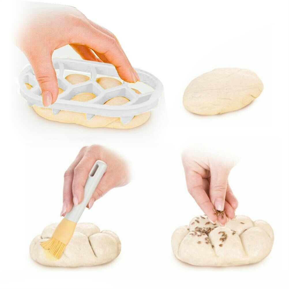 2Pcs Dough Press Mold Set Baking Bread Rolls Mold Plastic Pastry Cutters