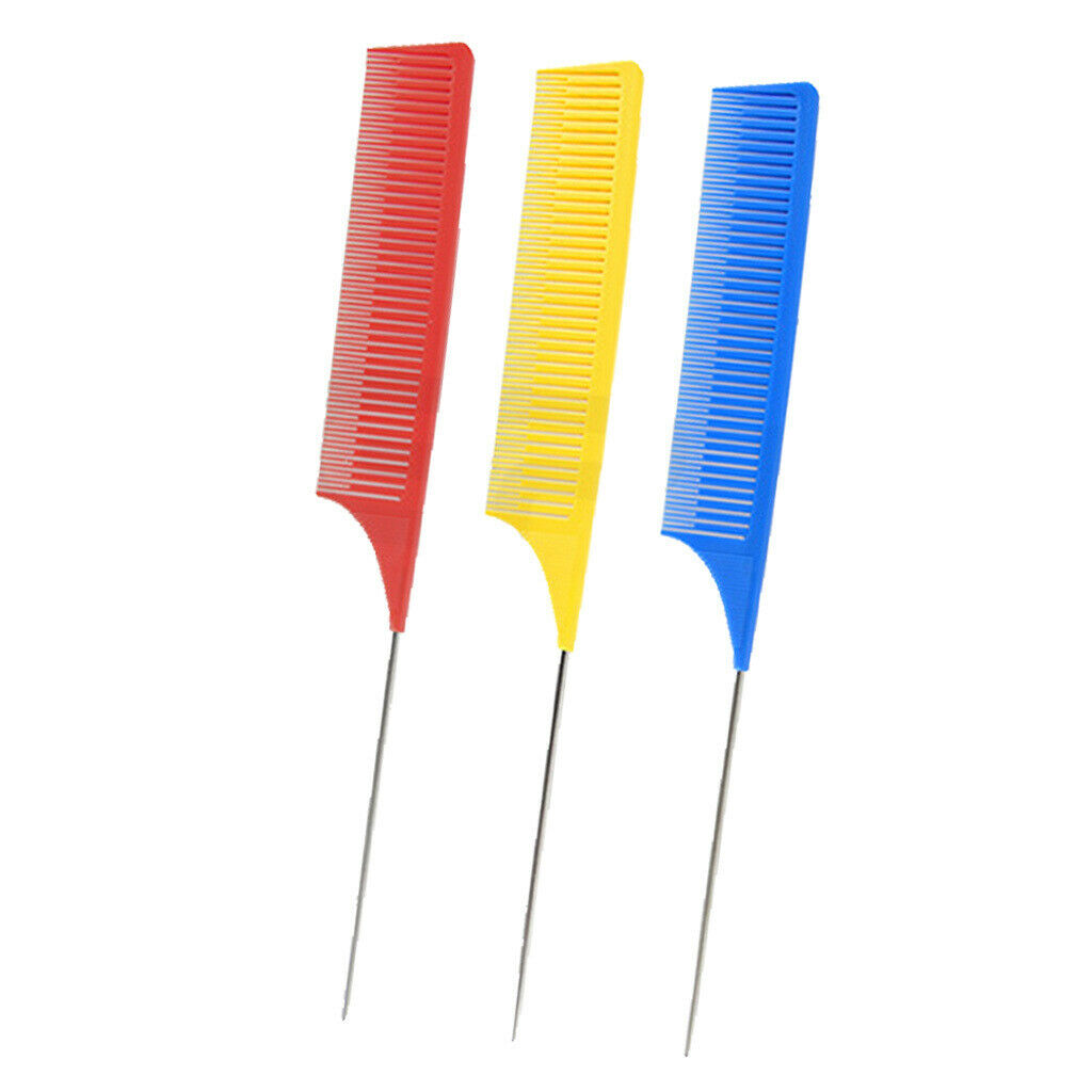 3Pcs Sectioning Weaving Highlighting Foiling Hair Combs Highlight Hair Combs