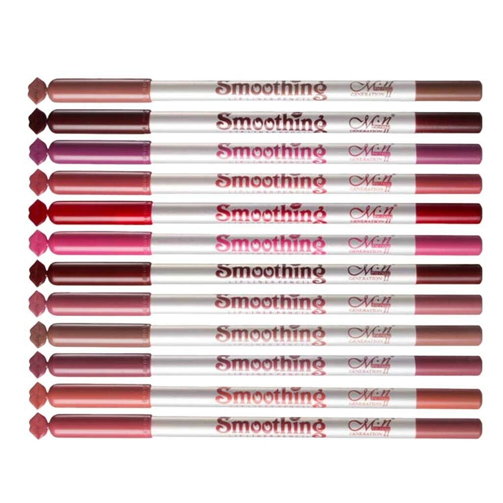 12PCs Lip Liner Pencil Waterproof Smooth Matte and Longlasting Lipliner Pen