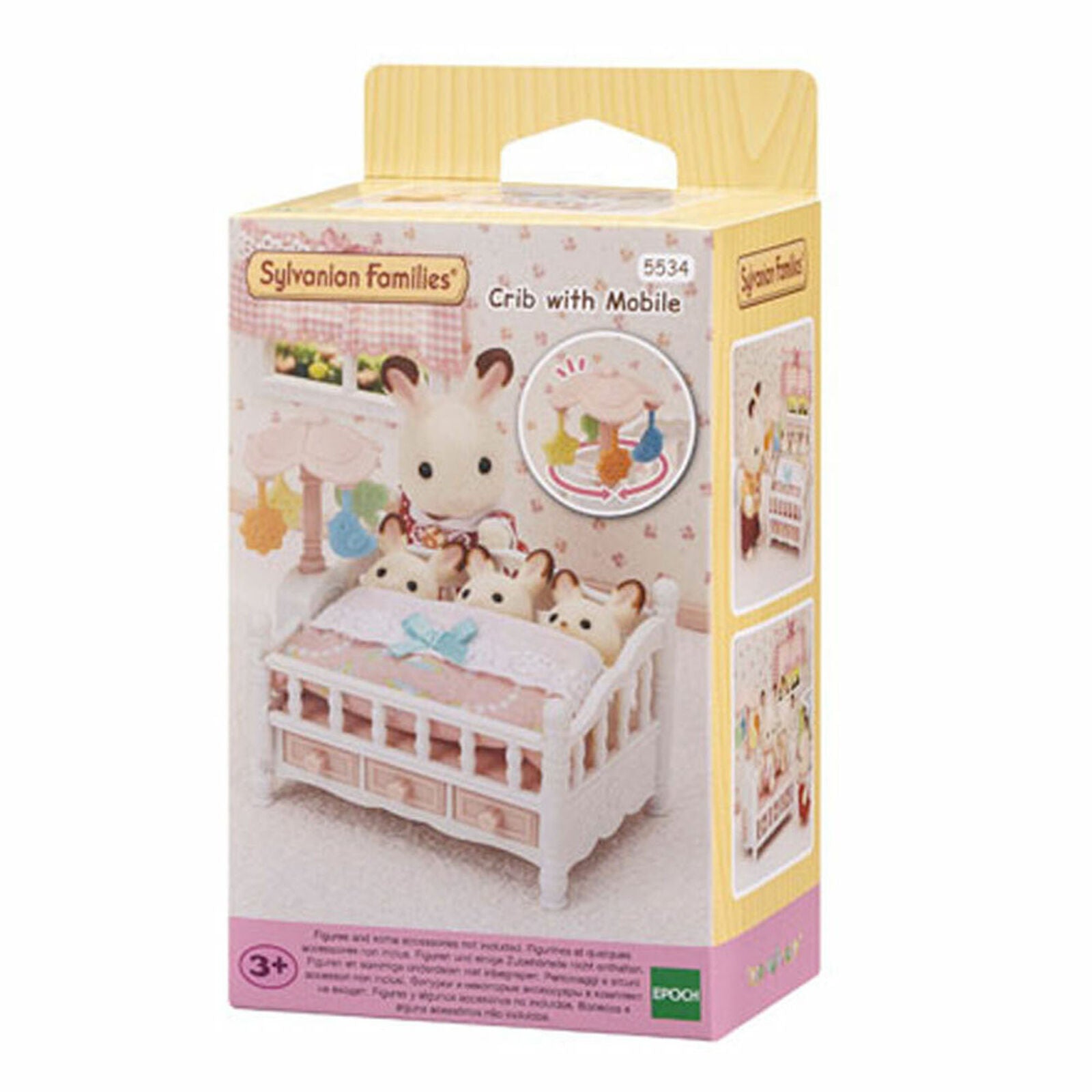 Sylvanian Families Triplets Crib with Mobile & Accessories 5534 Role Play Age 3+