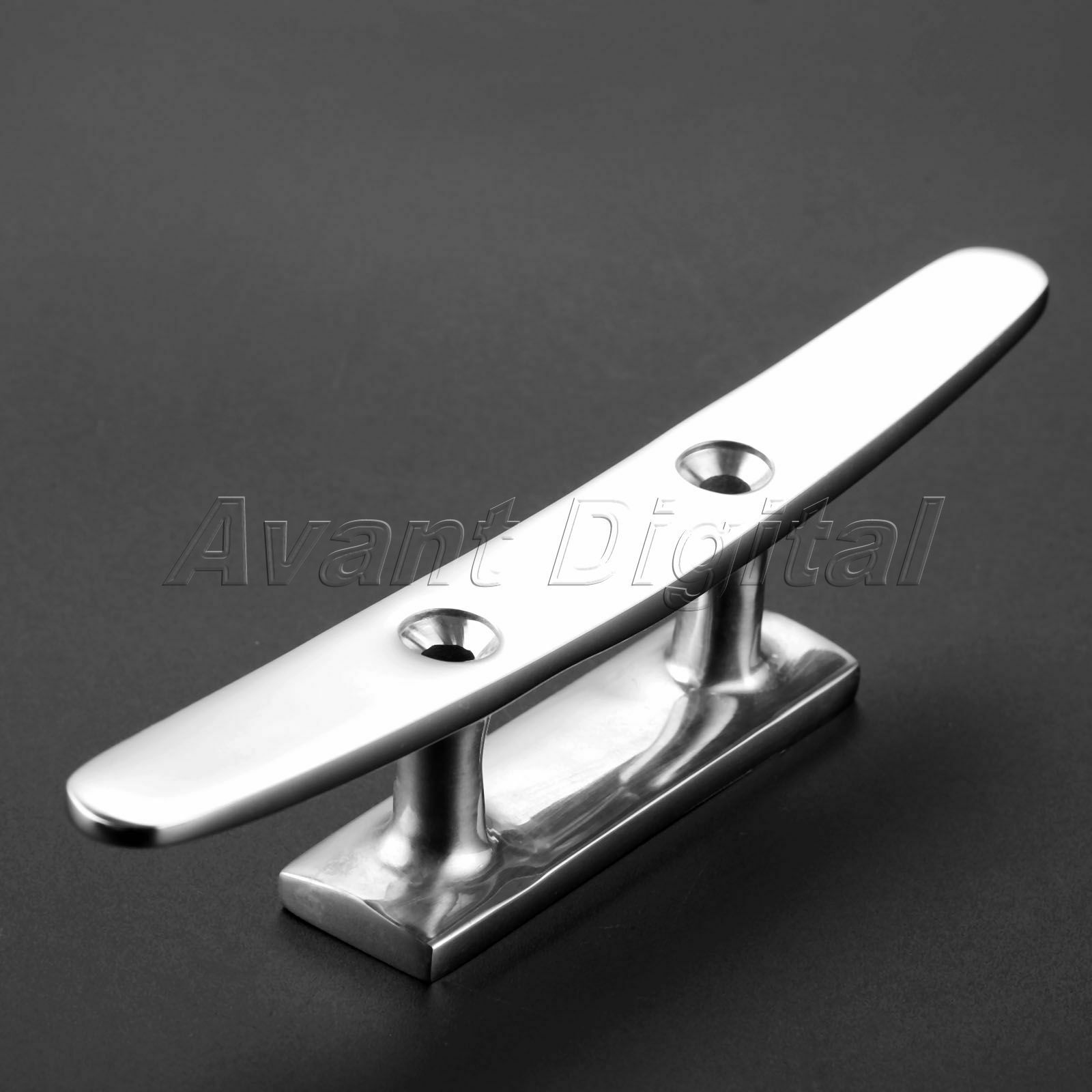 1x Boat Cleat 6" Flat Top Low Silhouette 316 Stainless Steel Marine Hardware
