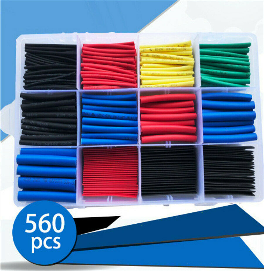 560pc Insulation Heat Shrink Tubing 2:1 Electrical Wire Cable Wrap Assortment-US