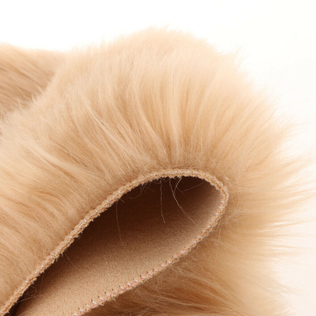 80x50cm Shaggy Sheepskin Rug Soft Non Shed Carpet Rug 5cm Pile Camel