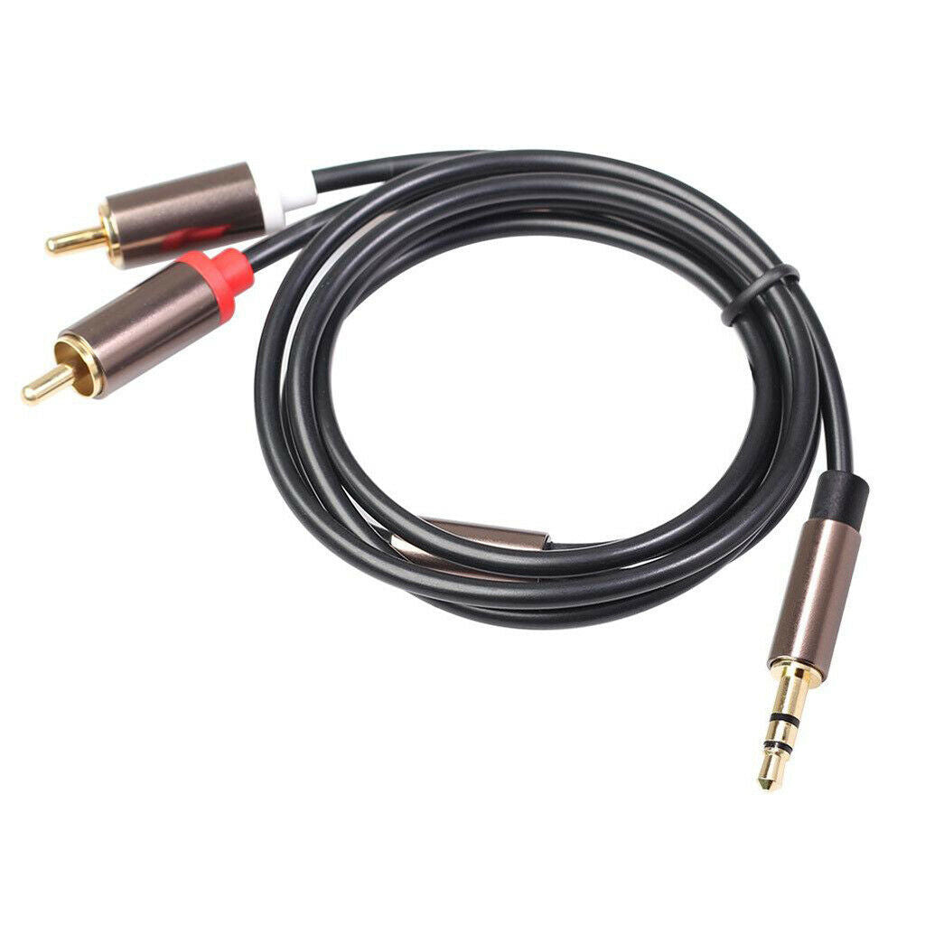 Copper 3.5mm to Dual Lotus Converter Cable Music Editor Suitable for MP3 1m