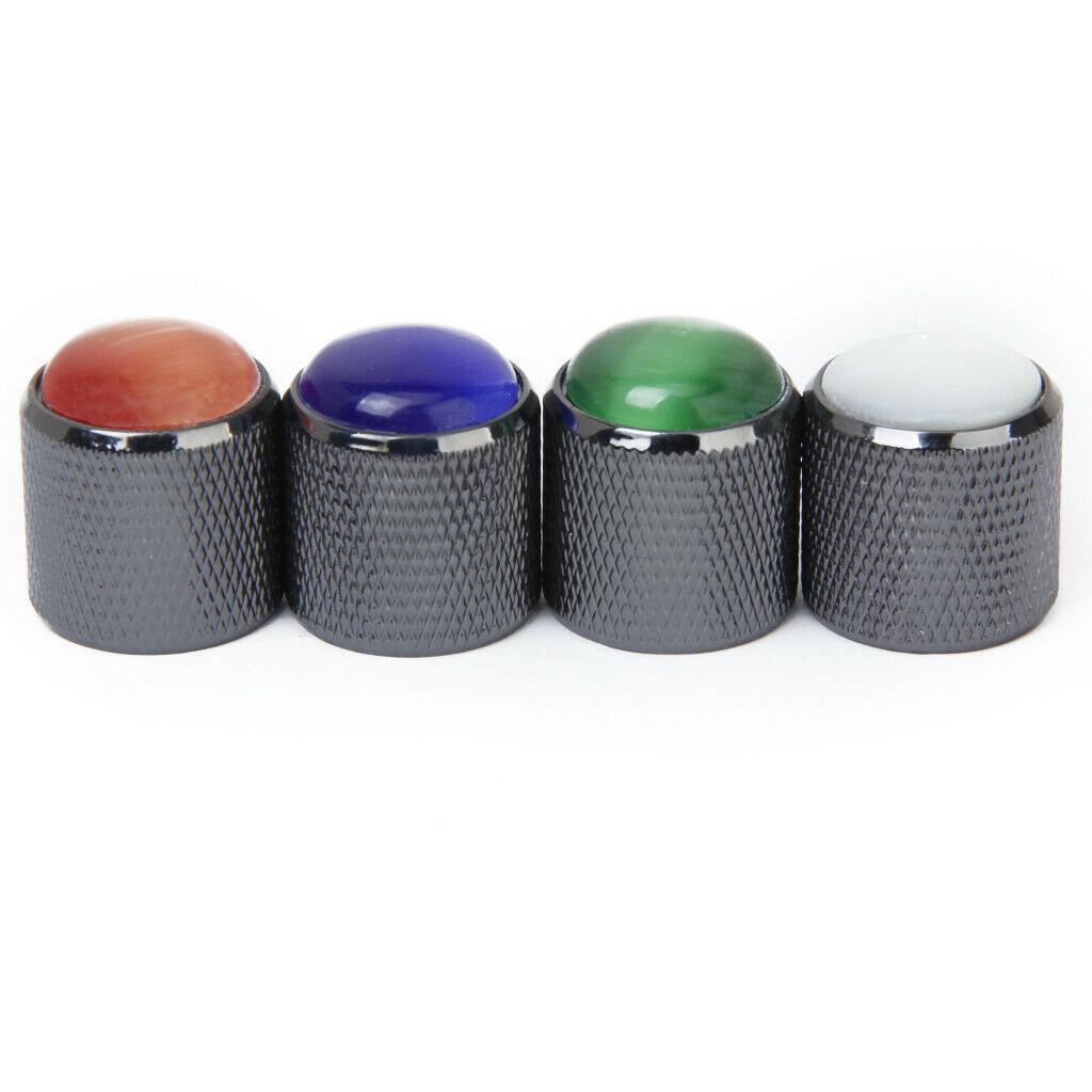 3pcs Volume Tone Control Knob for Electric Guitar - Black with Red Top